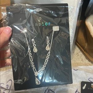 Windsor Silver Necklace and Earring Set